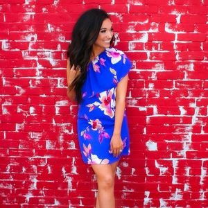 One shoulder floral dress
